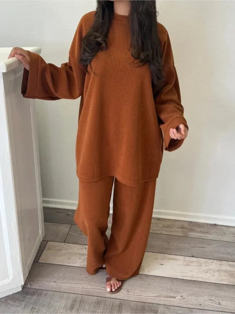 Oversized Striped Autumn Set