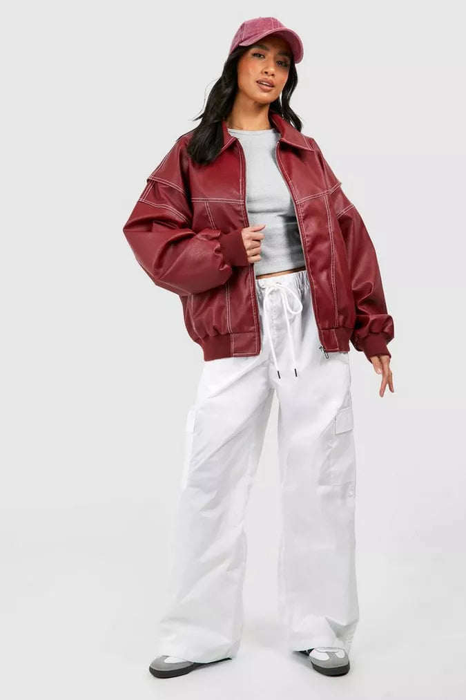 Charlie | Leather Bomber Jacket
