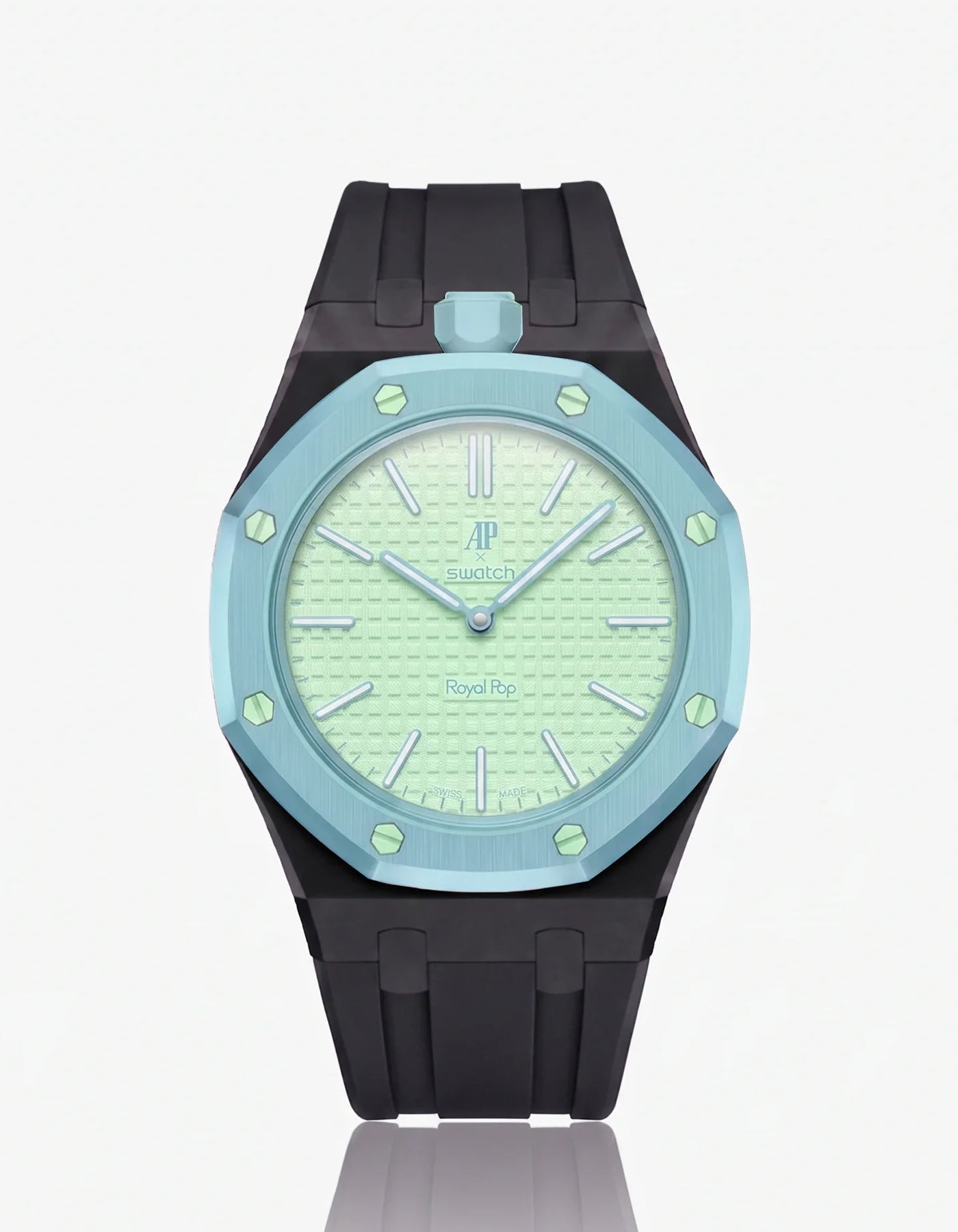 Rubber Strap & Case For AP x Swatch Royal Pop Blaue Acht