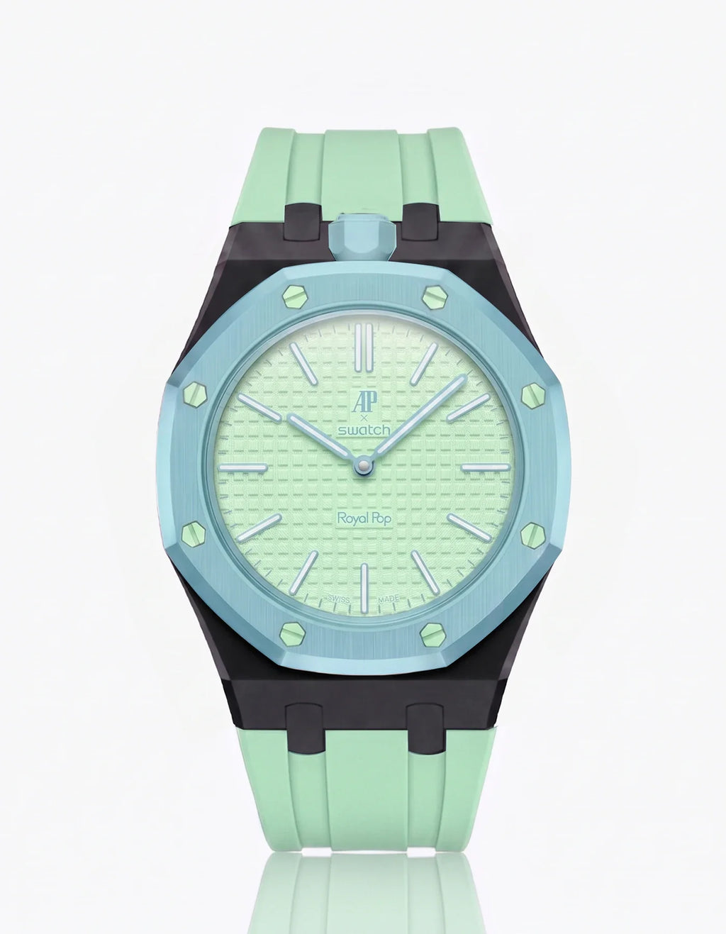 Rubber Strap & Case For AP x Swatch Royal Pop Blaue Acht