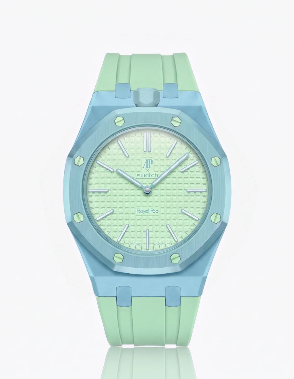 Rubber Strap & Case For AP x Swatch Royal Pop Blaue Acht