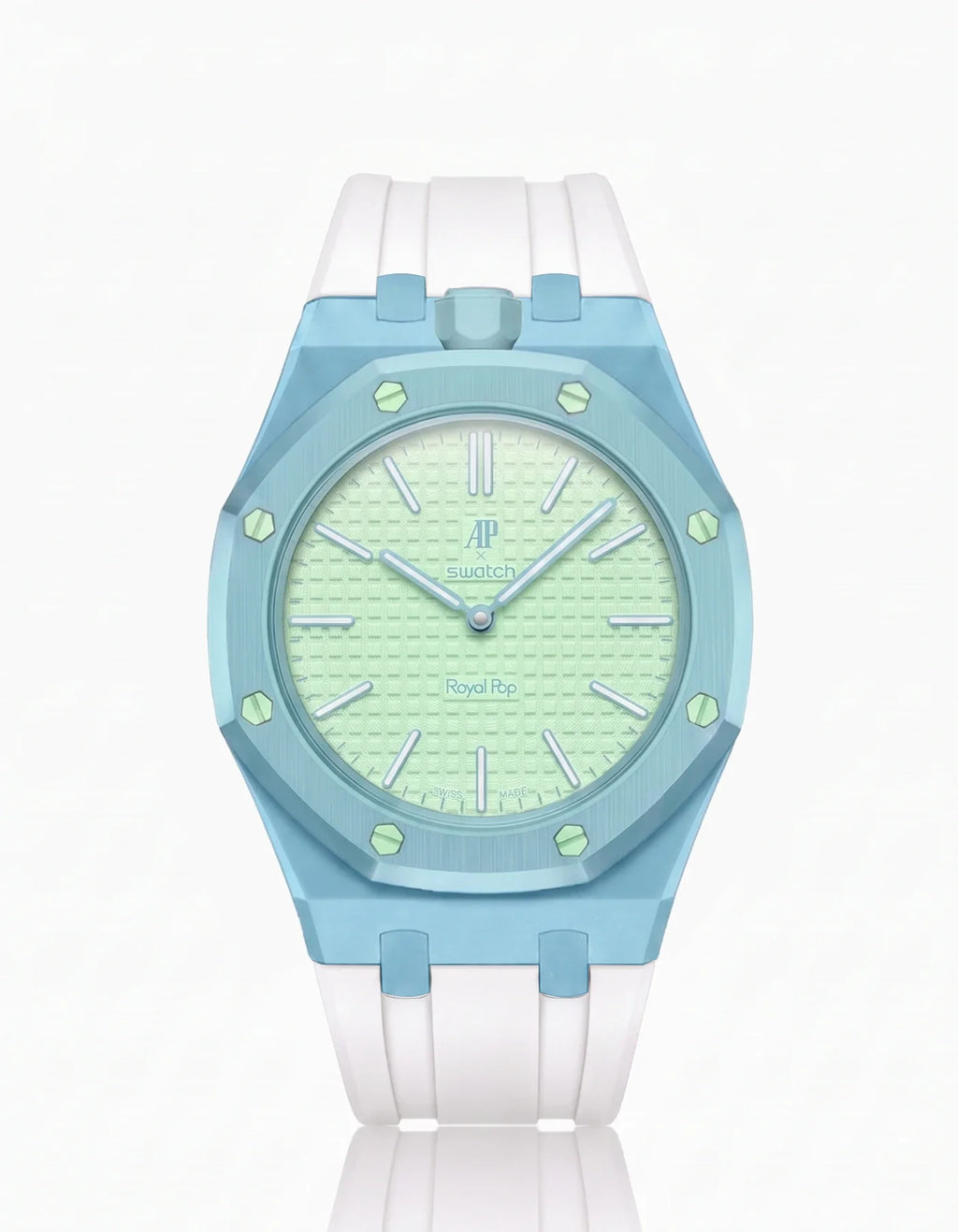 Rubber Strap & Case For AP x Swatch Royal Pop Blaue Acht