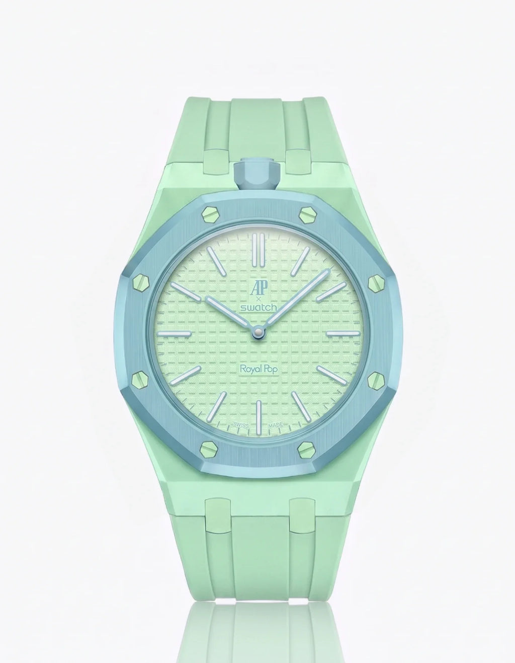 Rubber Strap & Case For AP x Swatch Royal Pop Blaue Acht