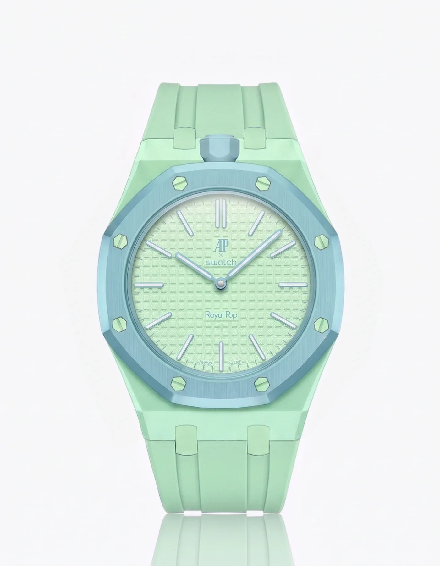 Rubber Strap & Case For AP x Swatch Royal Pop Blaue Acht