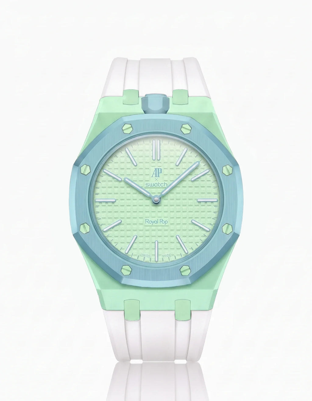Rubber Strap & Case For AP x Swatch Royal Pop Blaue Acht