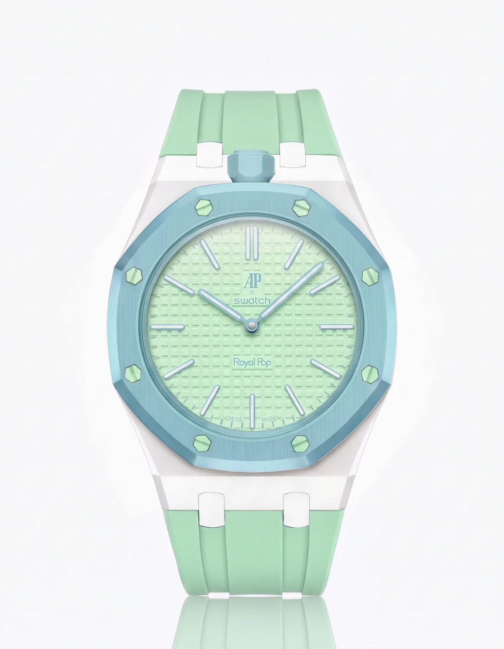 Rubber Strap & Case For AP x Swatch Royal Pop Blaue Acht