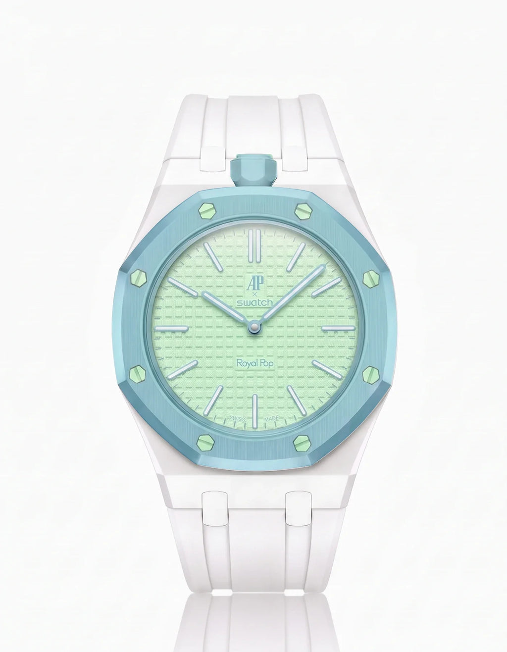 Rubber Strap & Case For AP x Swatch Royal Pop Blaue Acht