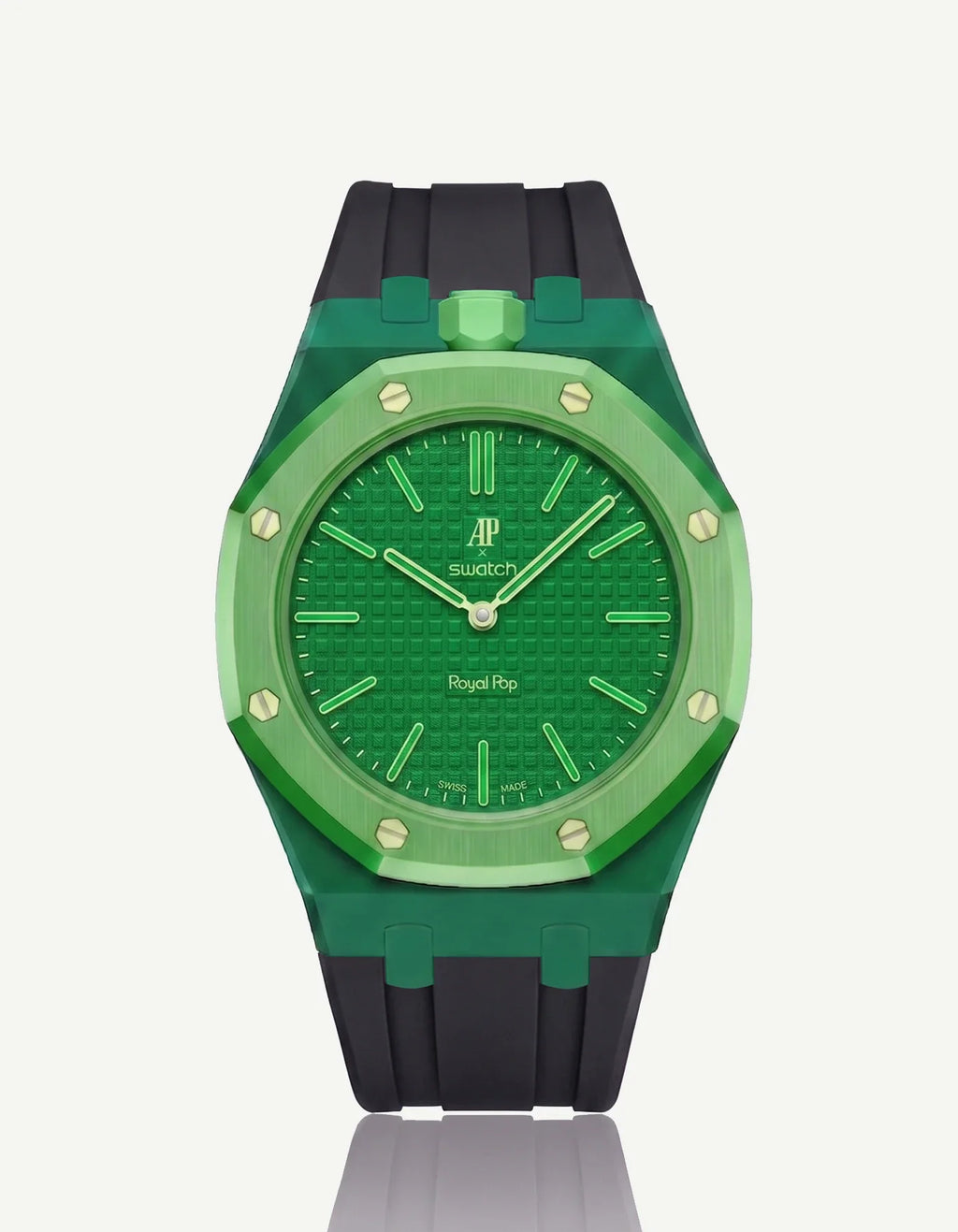 Rubber Strap & Case For AP x Swatch Royal Pop Green Eight