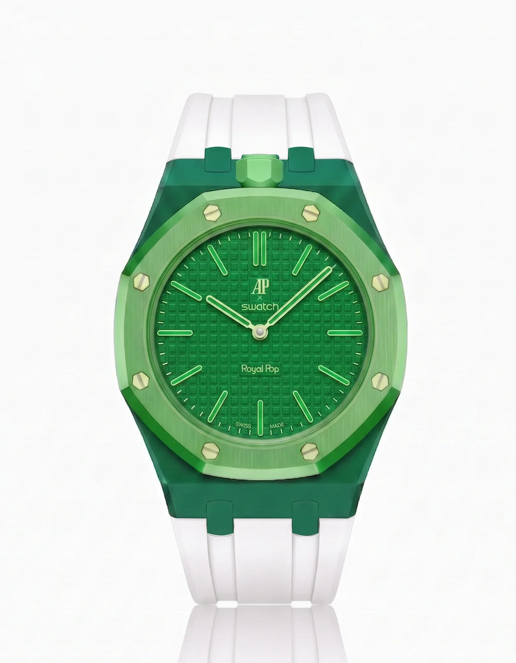 Rubber Strap & Case For AP x Swatch Royal Pop Green Eight