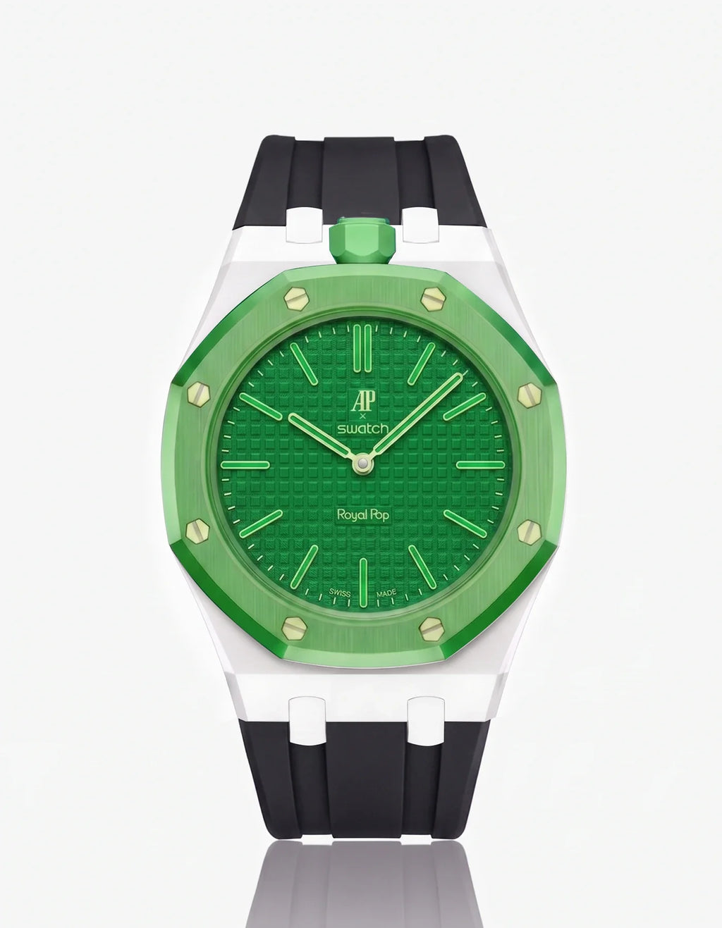 Rubber Strap & Case For AP x Swatch Royal Pop Green Eight