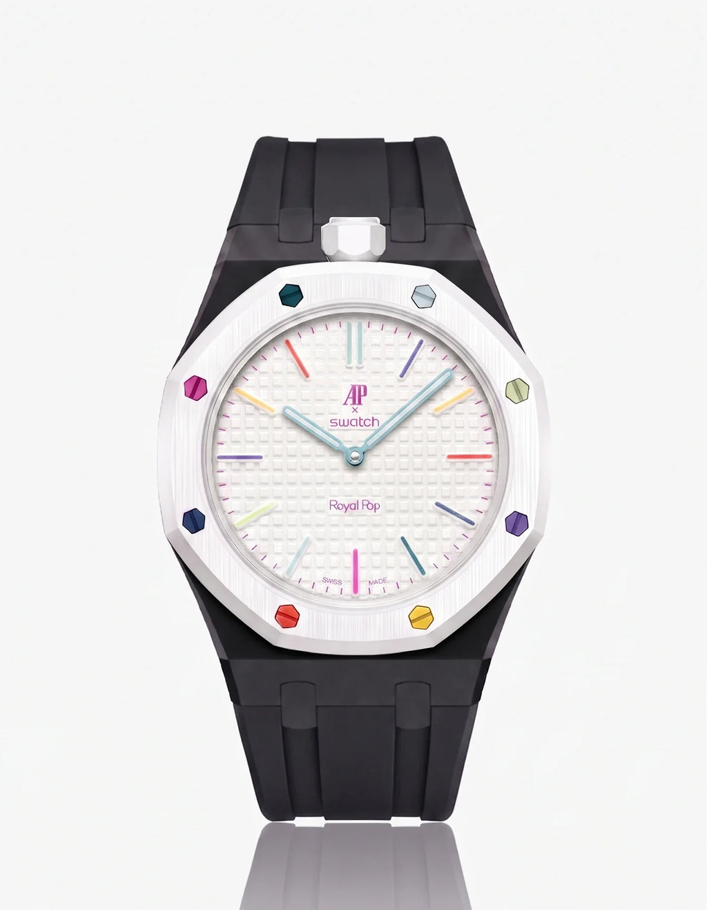 Rubber Strap & Case For AP x Swatch Royal Pop Huit Blanc