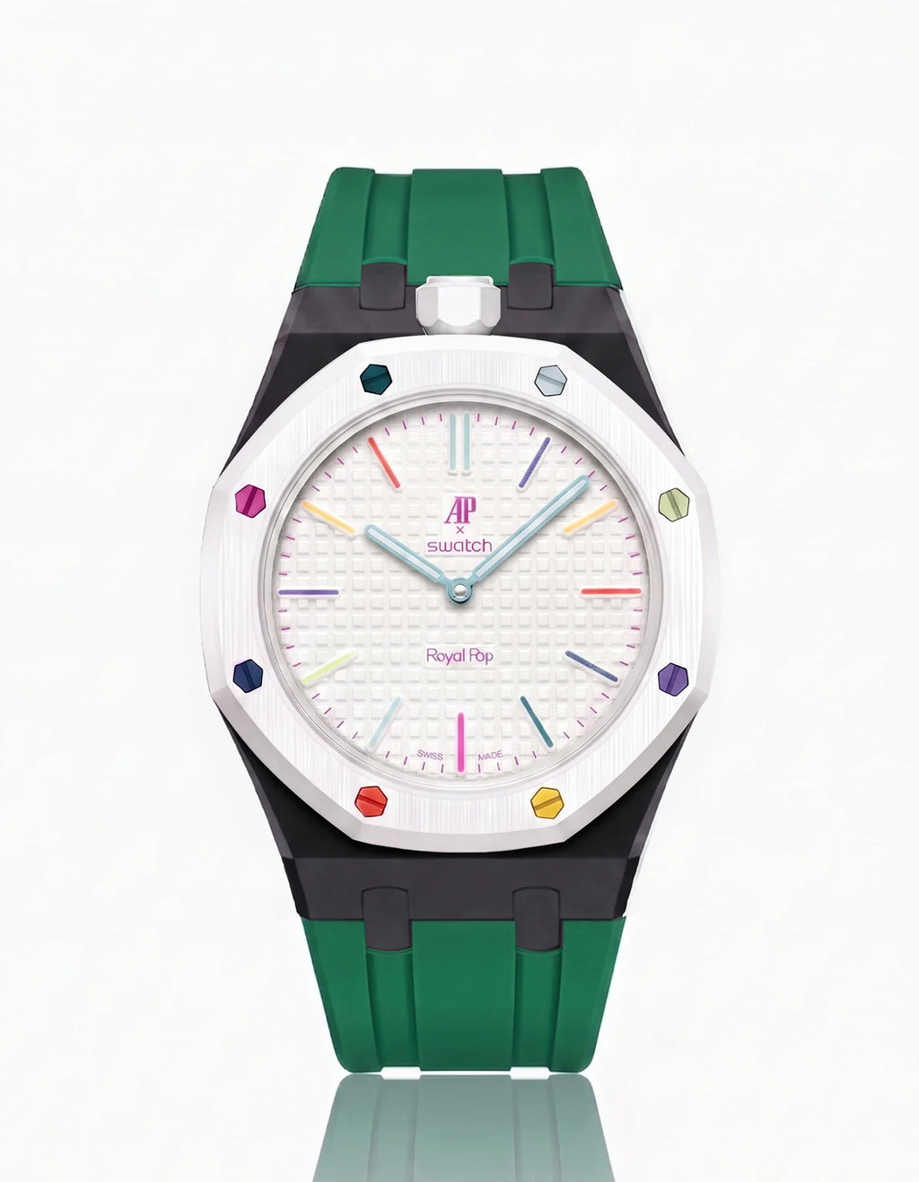 Rubber Strap & Case For AP x Swatch Royal Pop Huit Blanc