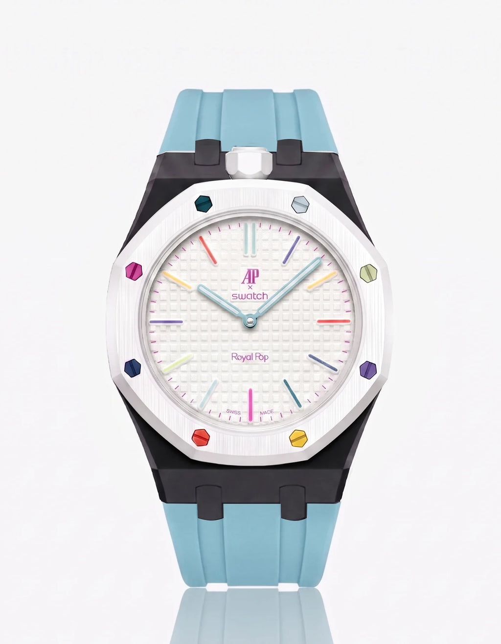 Rubber Strap & Case For AP x Swatch Royal Pop Huit Blanc