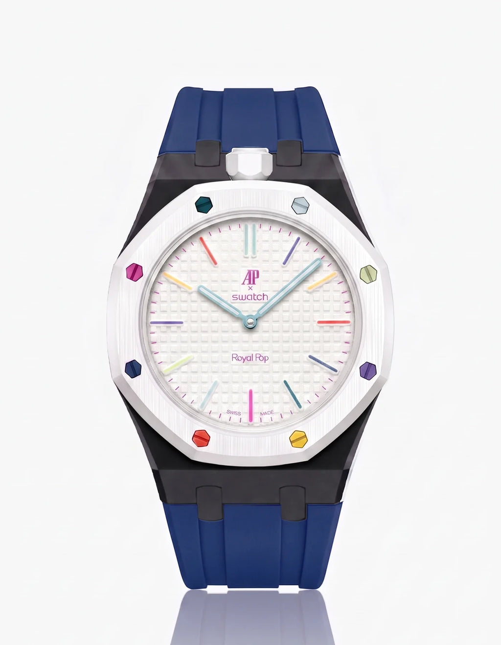 Rubber Strap & Case For AP x Swatch Royal Pop Huit Blanc