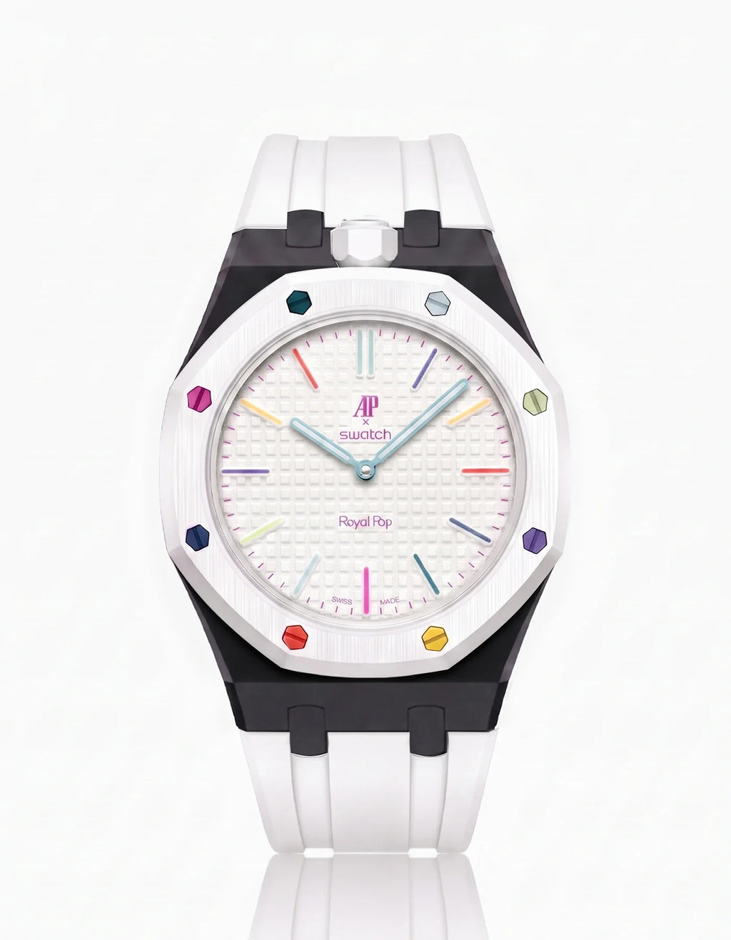 Rubber Strap & Case For AP x Swatch Royal Pop Huit Blanc