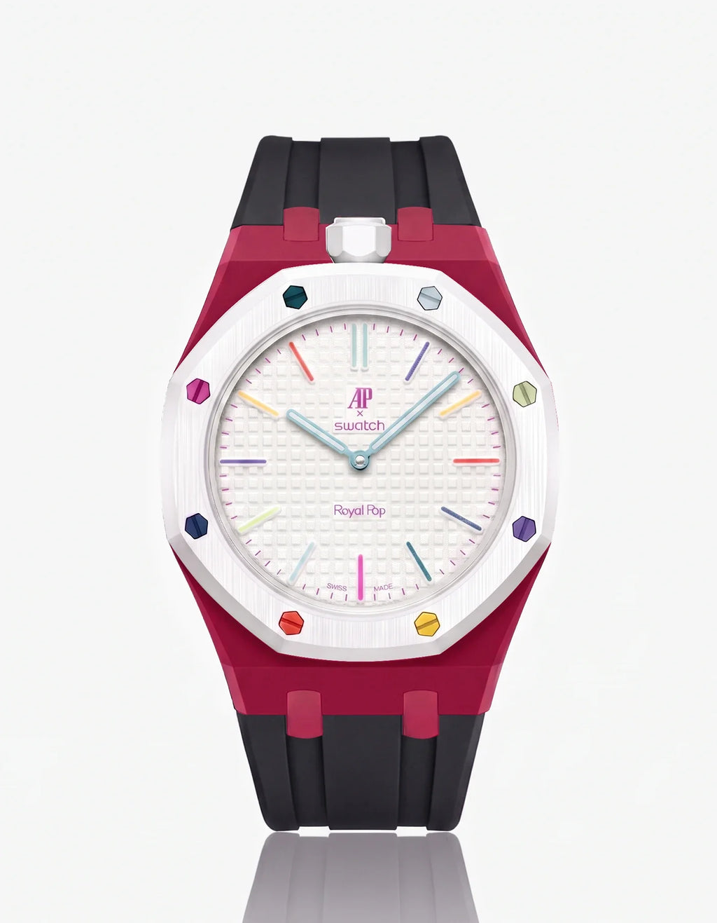 Rubber Strap & Case For AP x Swatch Royal Pop Huit Blanc