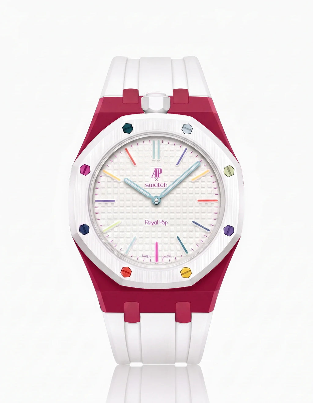 Rubber Strap & Case For AP x Swatch Royal Pop Huit Blanc