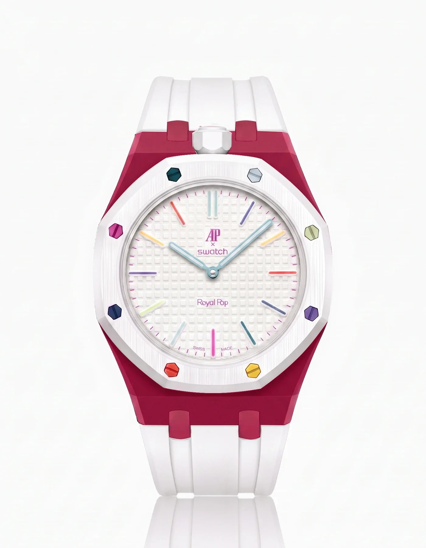 Rubber Strap & Case For AP x Swatch Royal Pop Huit Blanc