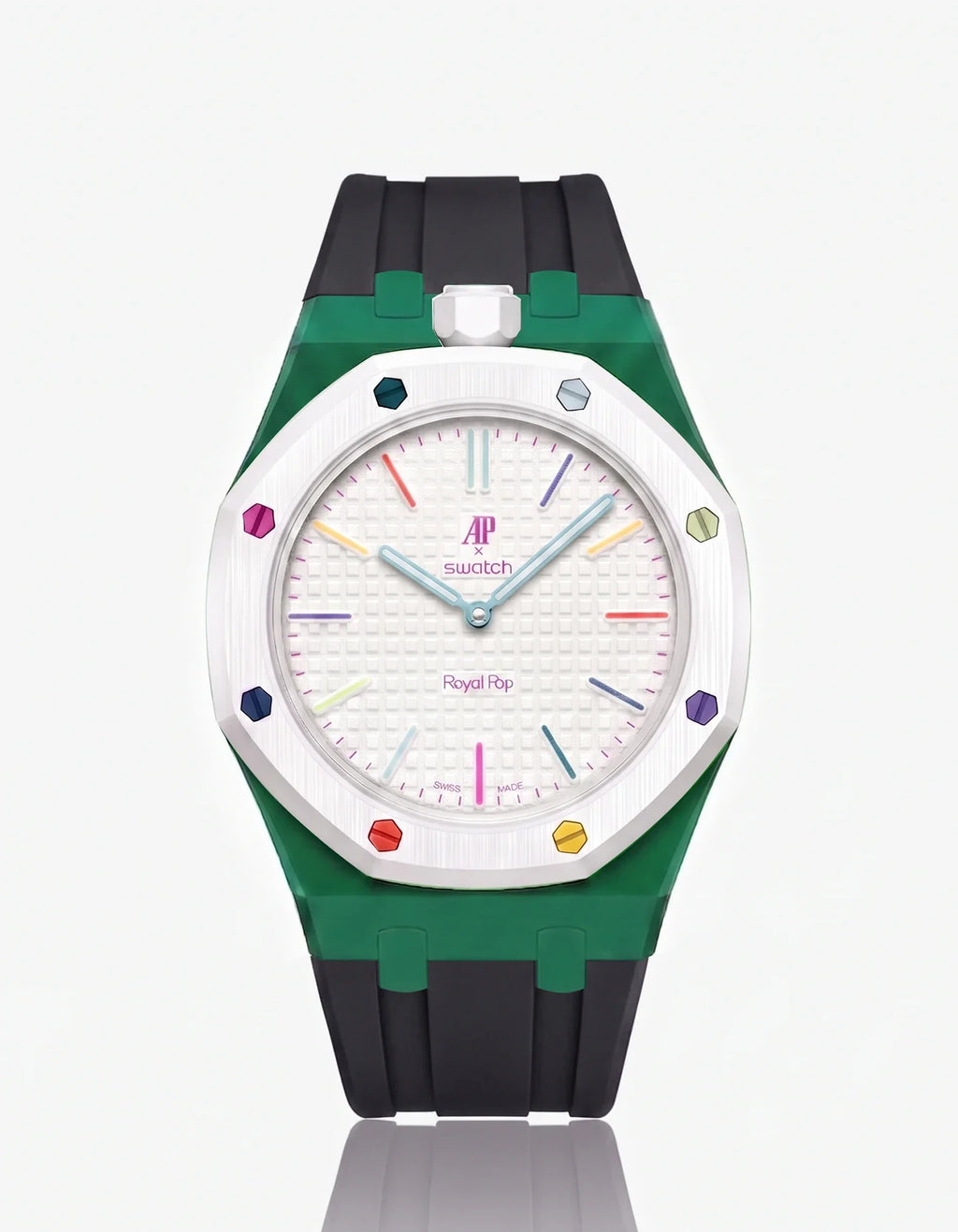 Rubber Strap & Case For AP x Swatch Royal Pop Huit Blanc