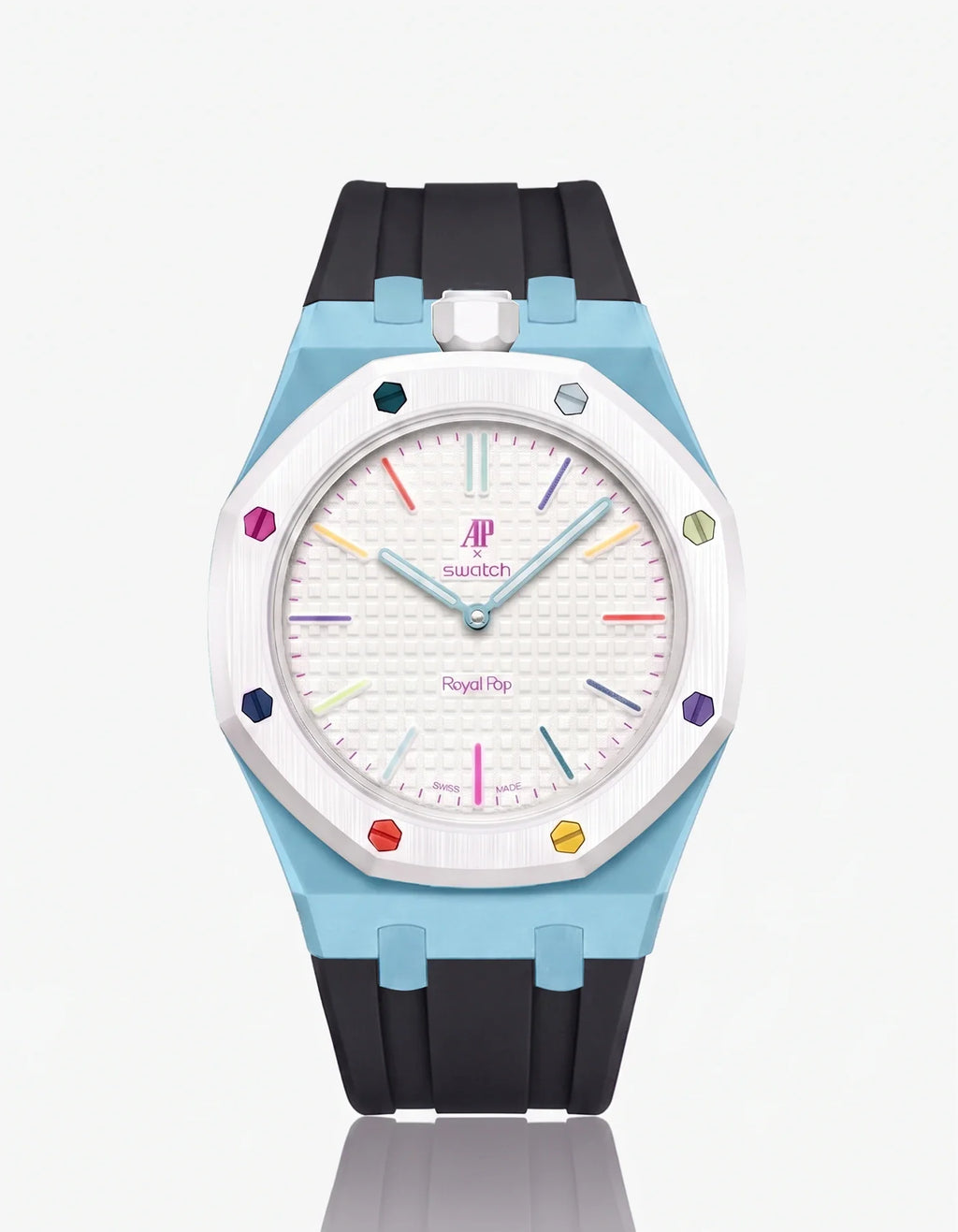 Rubber Strap & Case For AP x Swatch Royal Pop Huit Blanc