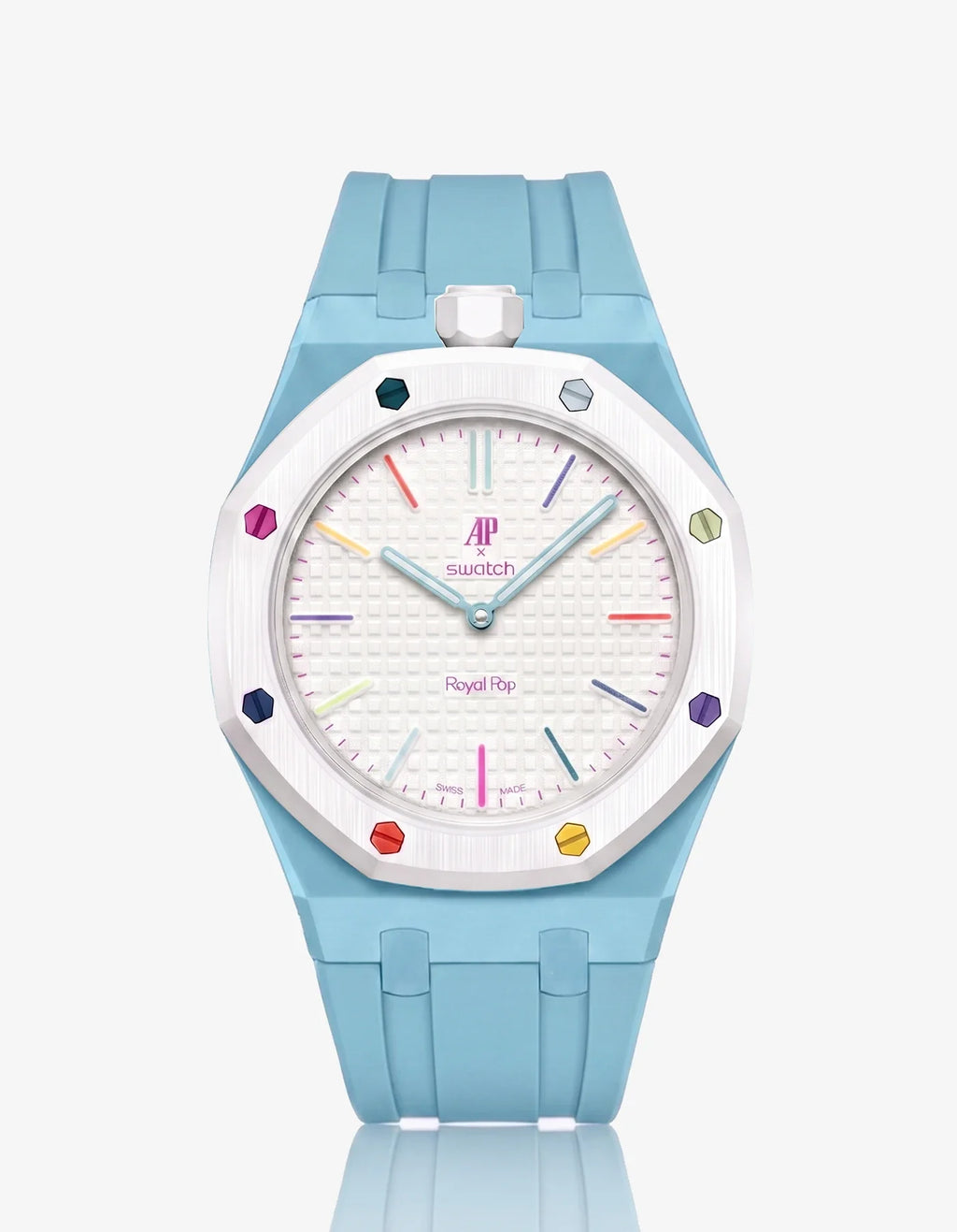 Rubber Strap & Case For AP x Swatch Royal Pop Huit Blanc