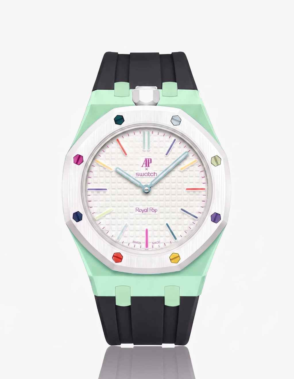 Rubber Strap & Case For AP x Swatch Royal Pop Huit Blanc