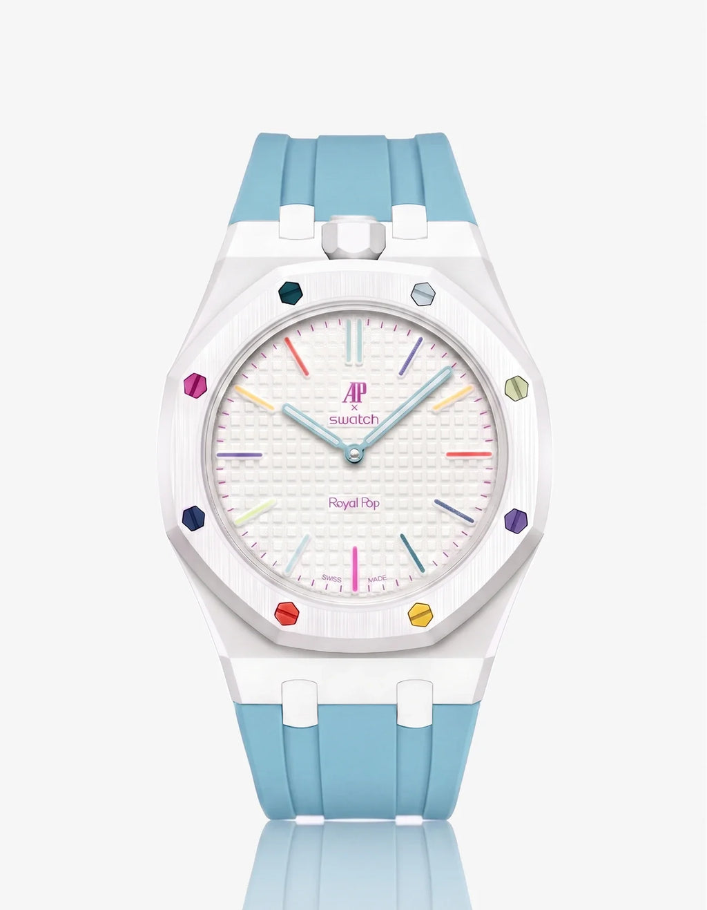 Rubber Strap & Case For AP x Swatch Royal Pop Huit Blanc