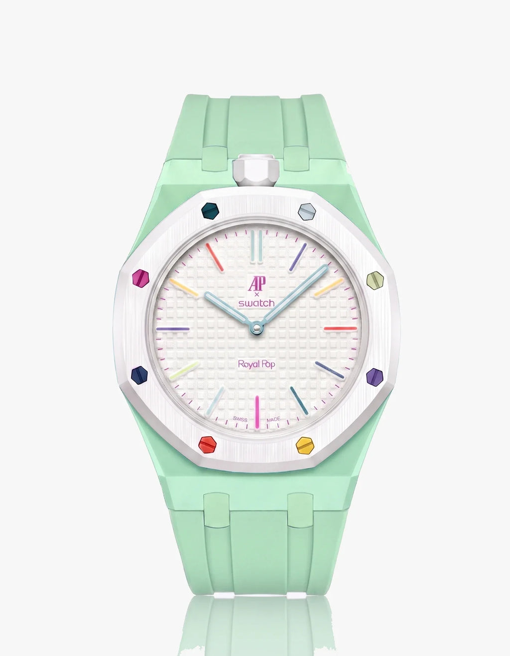 Rubber Strap & Case For AP x Swatch Royal Pop Huit Blanc