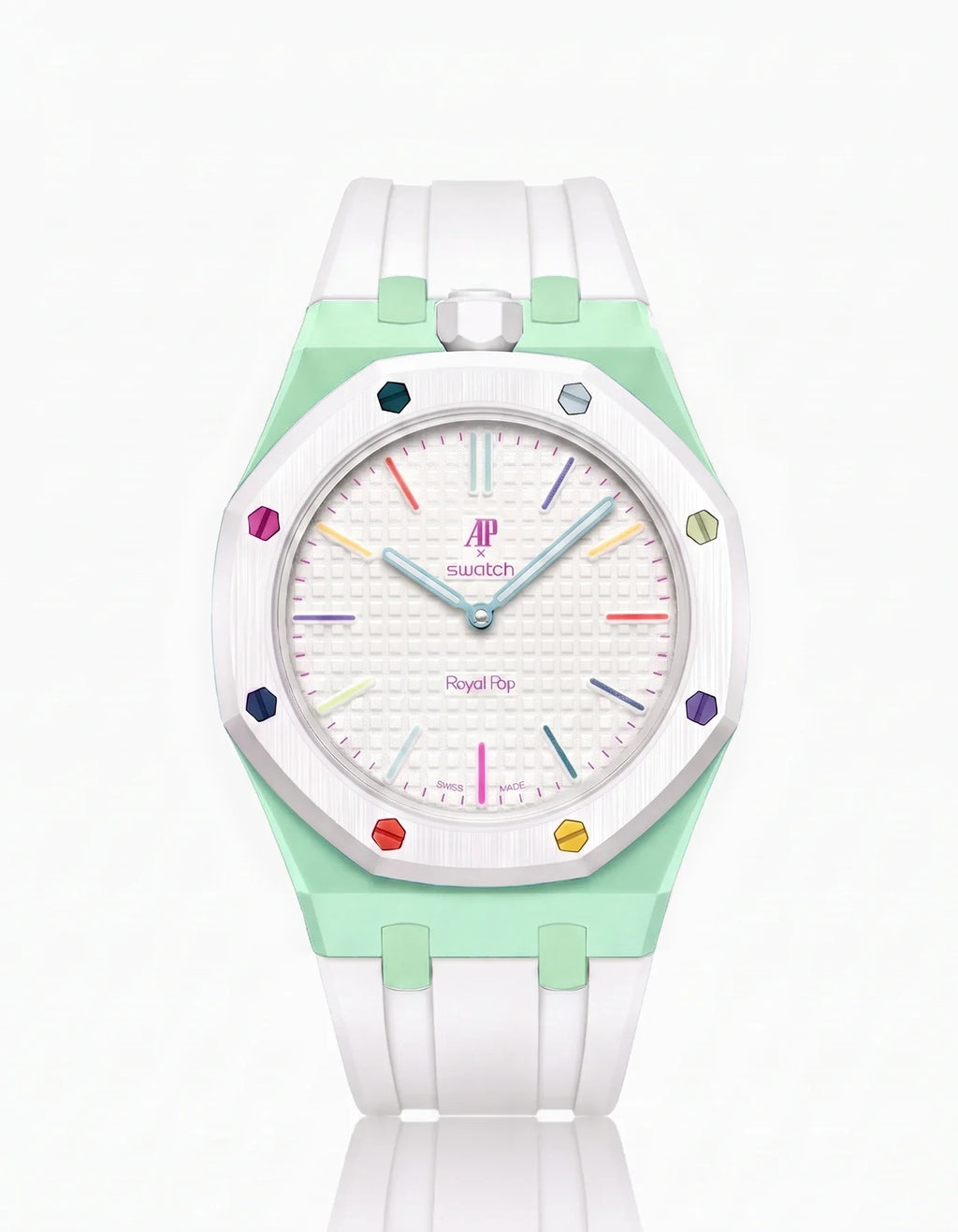 Rubber Strap & Case For AP x Swatch Royal Pop Huit Blanc