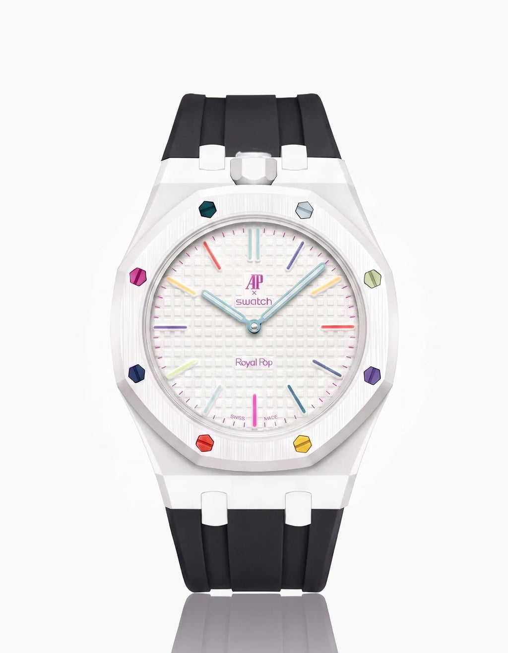 Rubber Strap & Case For AP x Swatch Royal Pop Huit Blanc