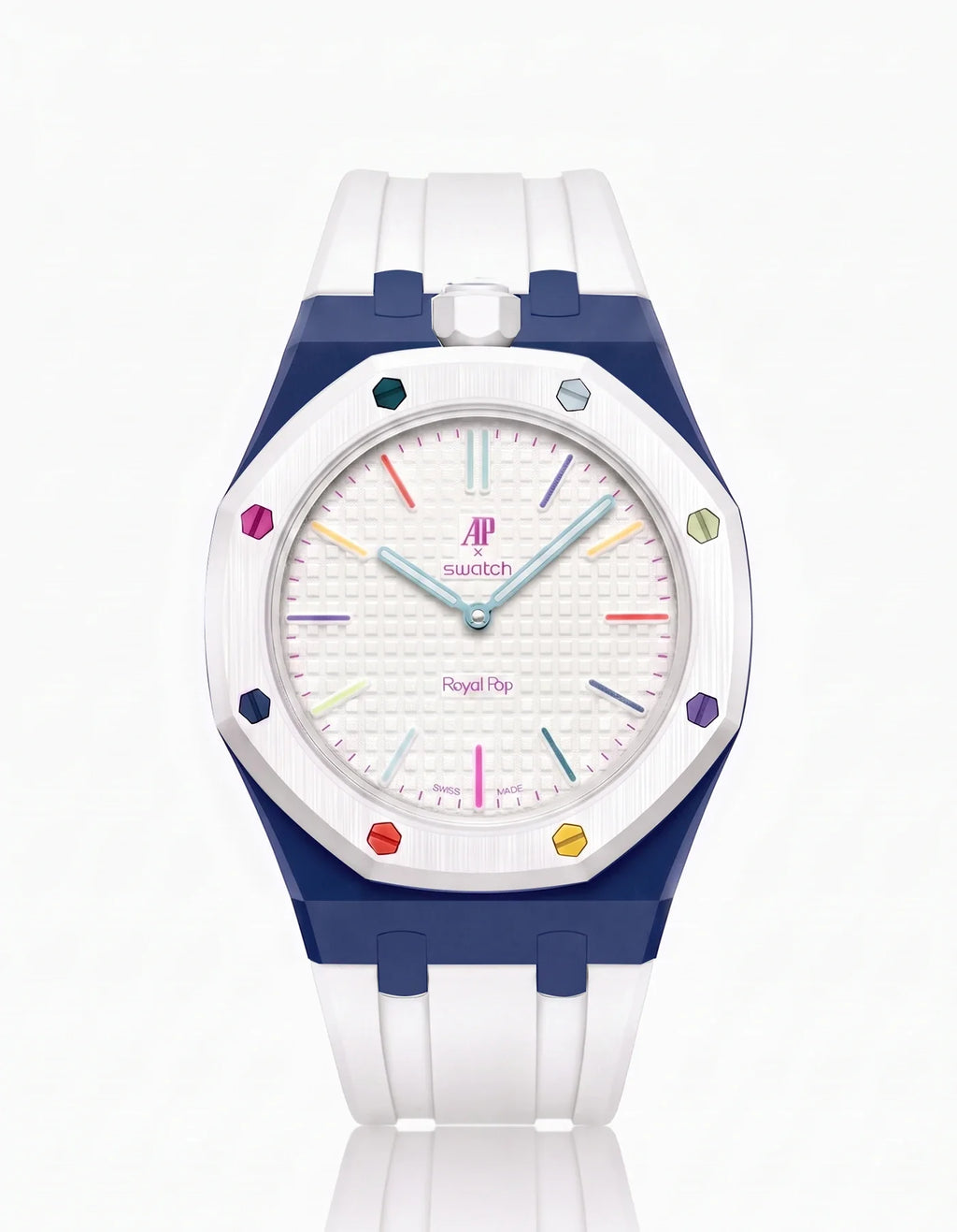 Rubber Strap & Case For AP x Swatch Royal Pop Huit Blanc