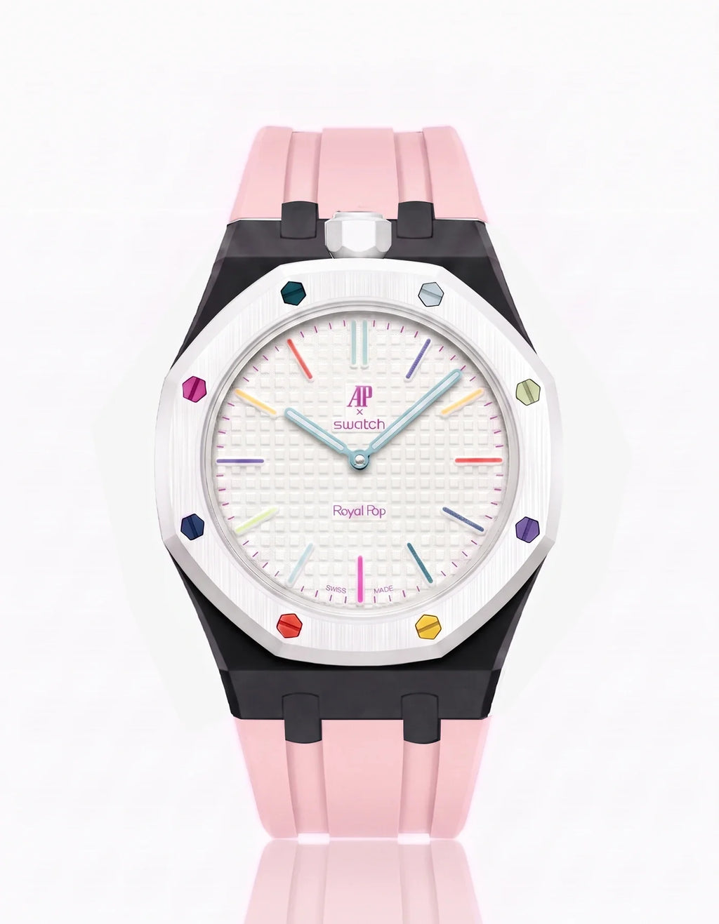 Rubber Strap & Case For AP x Swatch Royal Pop Huit Blanc