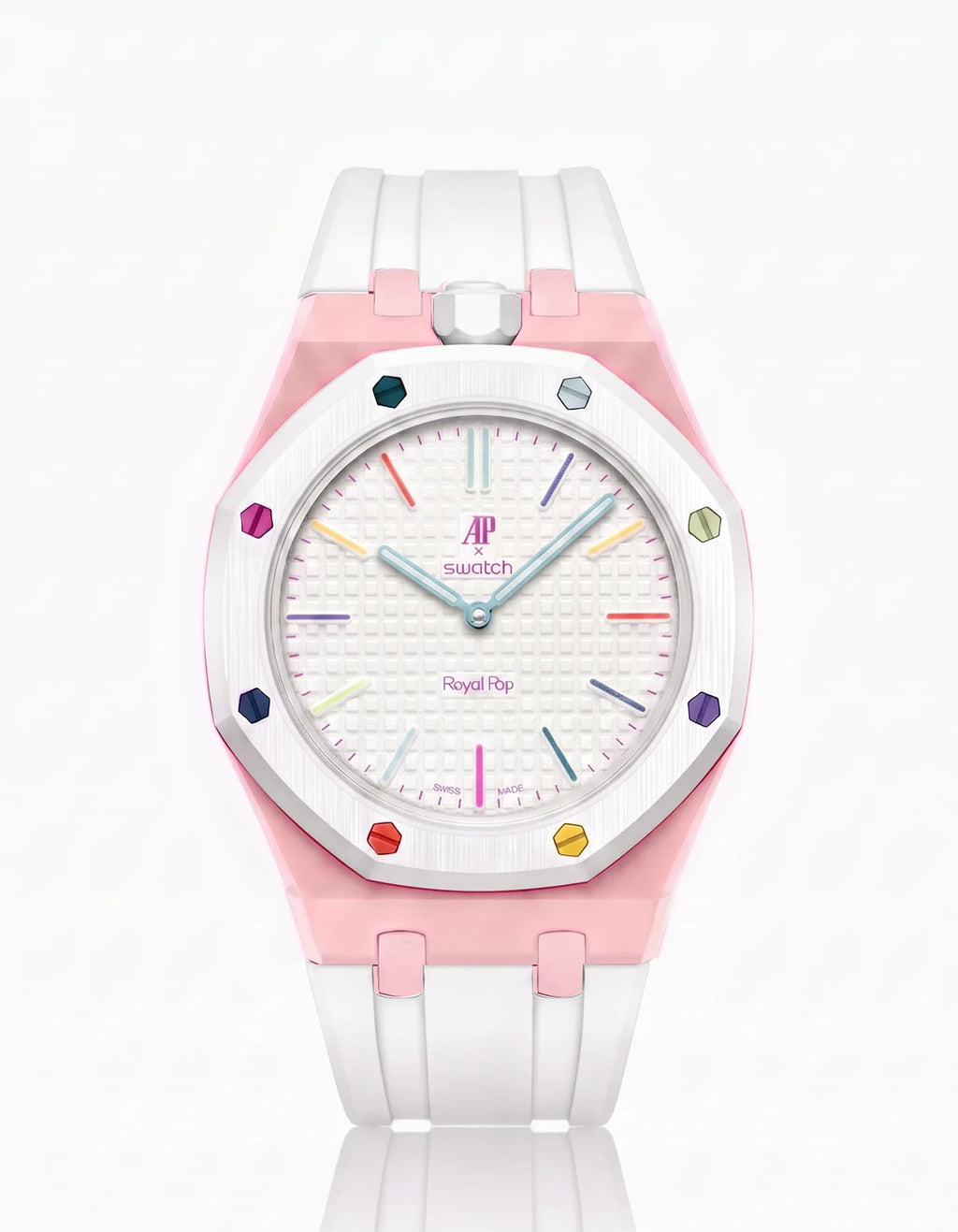 Rubber Strap & Case For AP x Swatch Royal Pop Huit Blanc