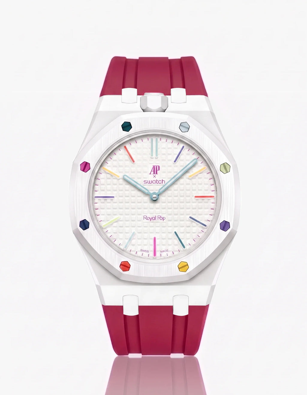 Rubber Strap & Case For AP x Swatch Royal Pop Huit Blanc