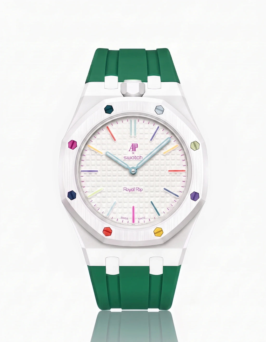 Rubber Strap & Case For AP x Swatch Royal Pop Huit Blanc