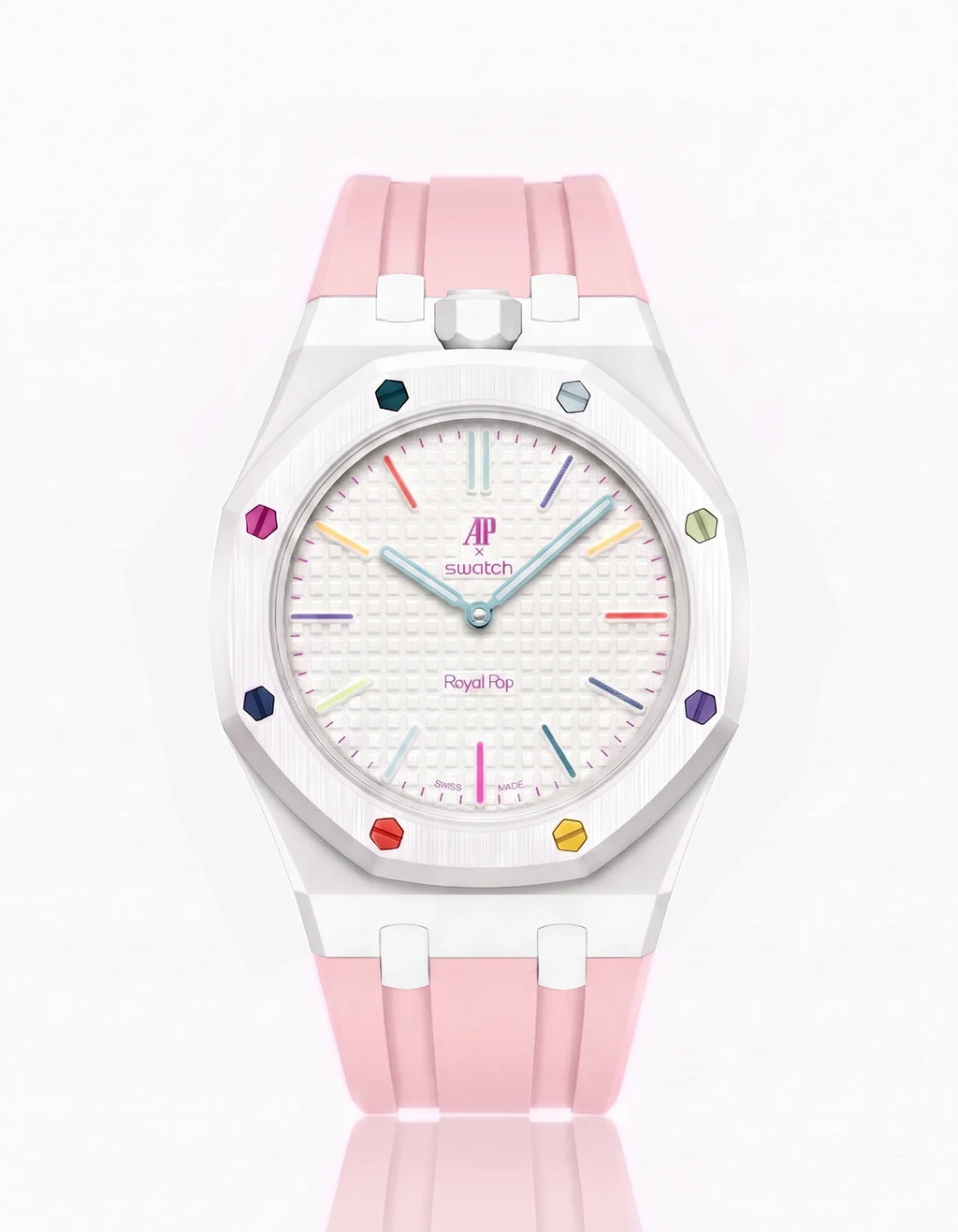 Rubber Strap & Case For AP x Swatch Royal Pop Huit Blanc