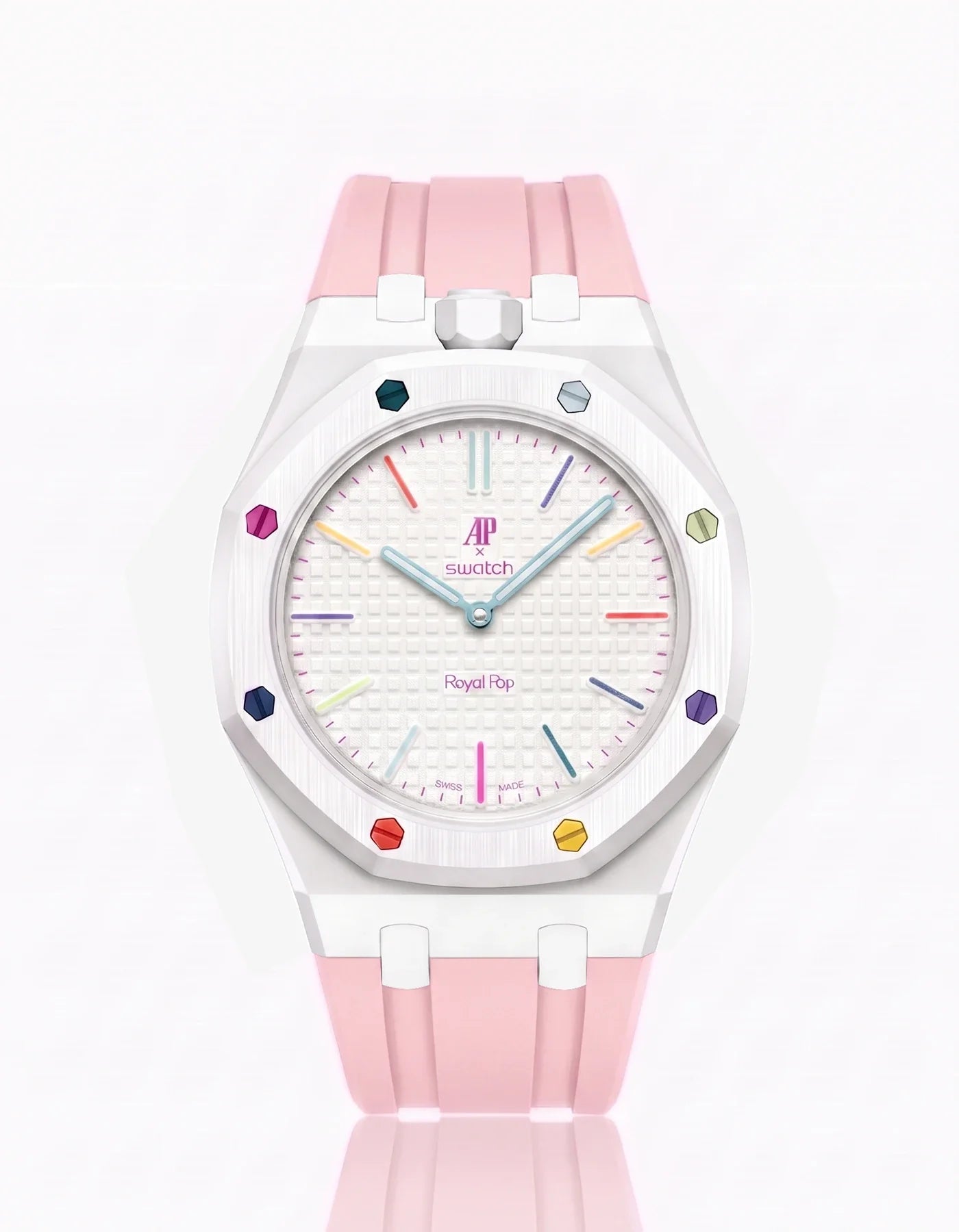 Rubber Strap & Case For AP x Swatch Royal Pop Huit Blanc