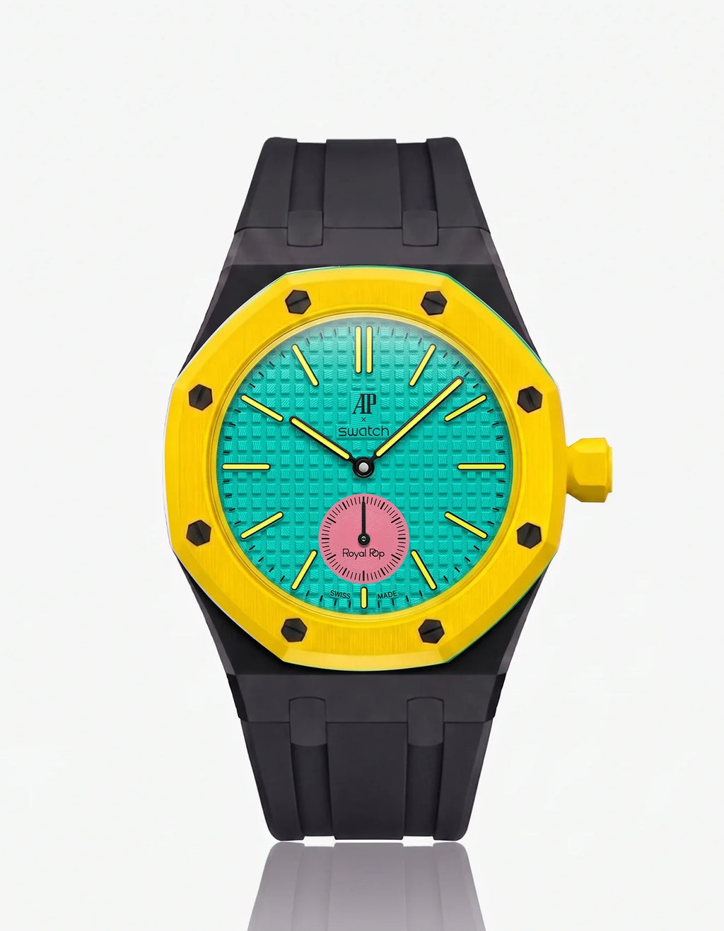 Rubber Strap & Case For AP x Swatch Royal Pop Otg Roz