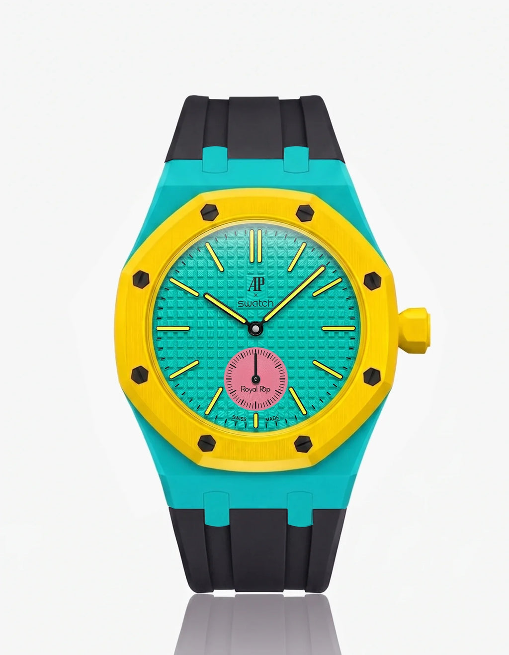 Rubber Strap & Case For AP x Swatch Royal Pop Otg Roz
