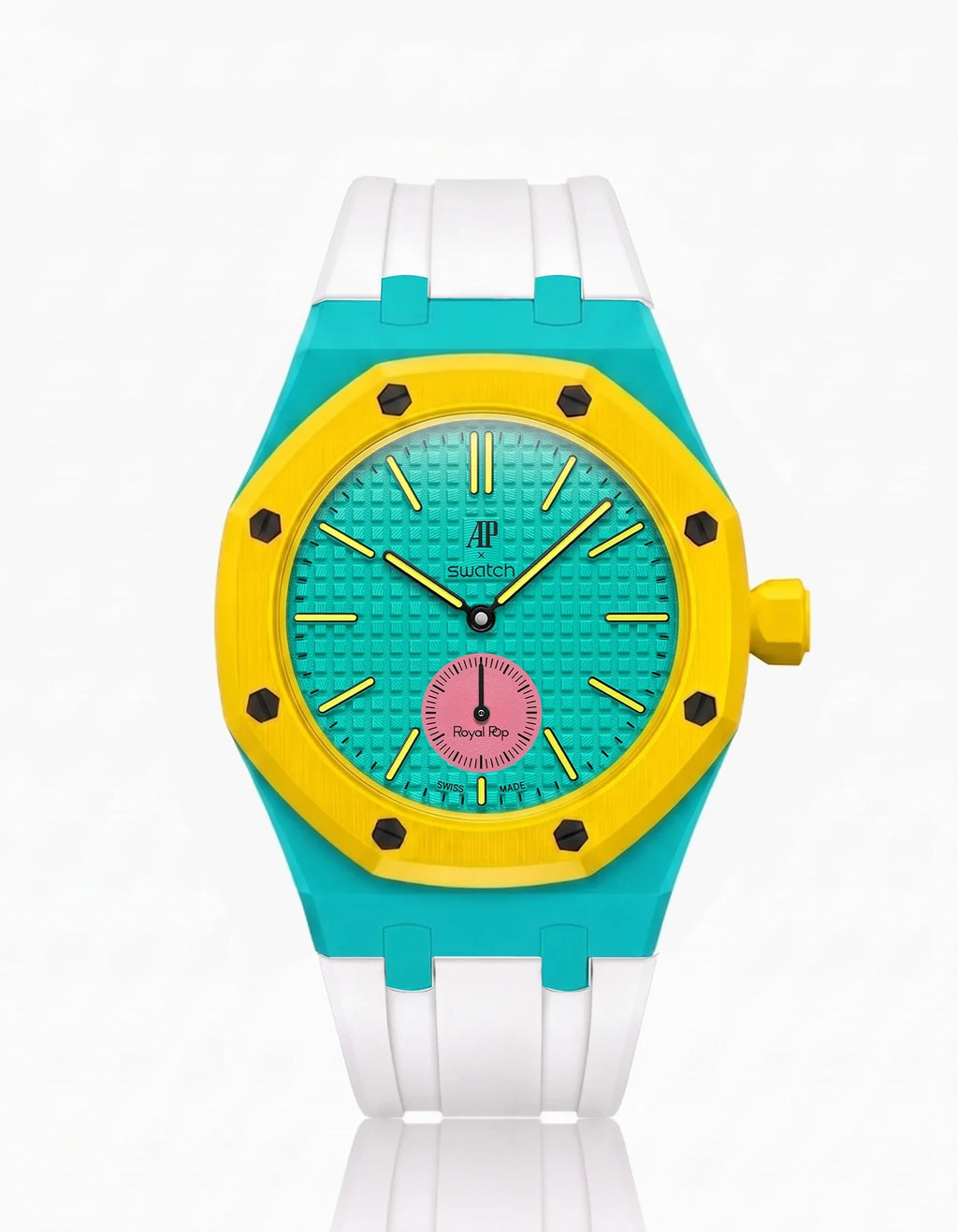 Rubber Strap & Case For AP x Swatch Royal Pop Otg Roz