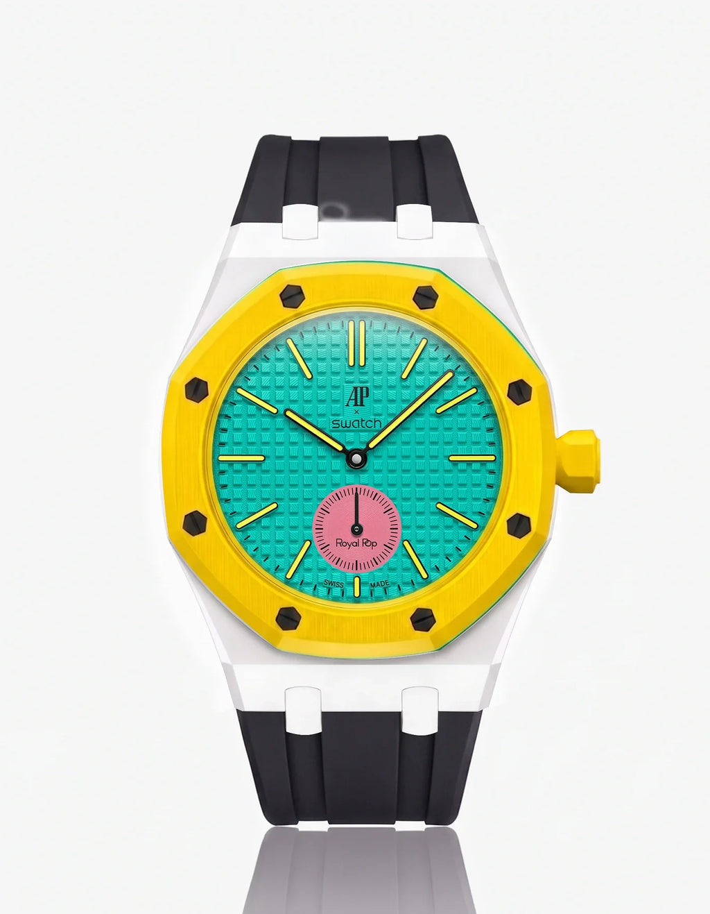 Rubber Strap & Case For AP x Swatch Royal Pop Otg Roz