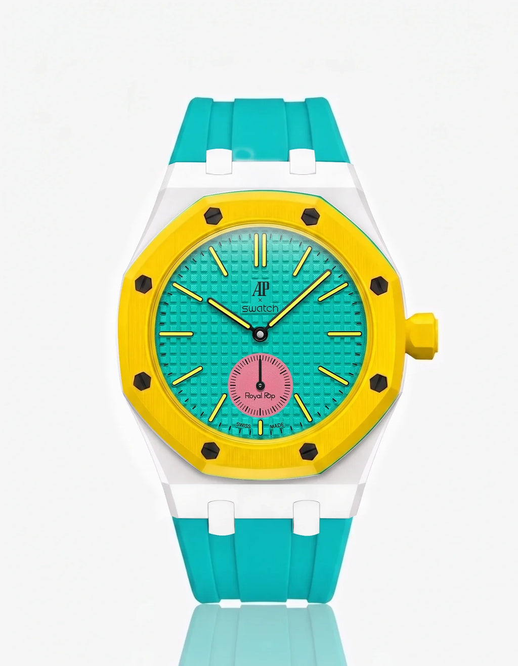 Rubber Strap & Case For AP x Swatch Royal Pop Otg Roz