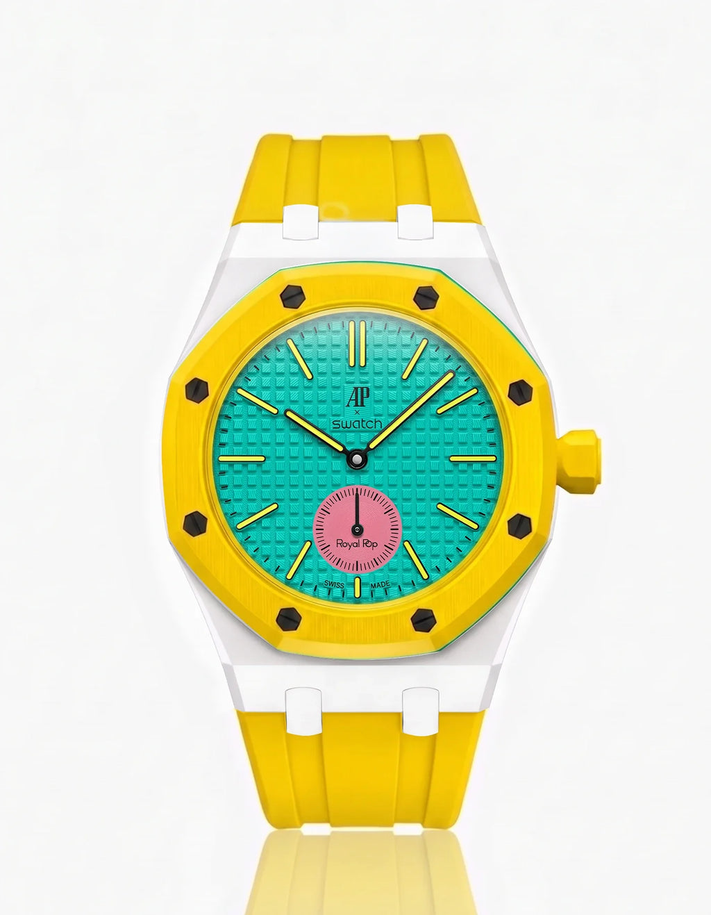 Rubber Strap & Case For AP x Swatch Royal Pop Otg Roz