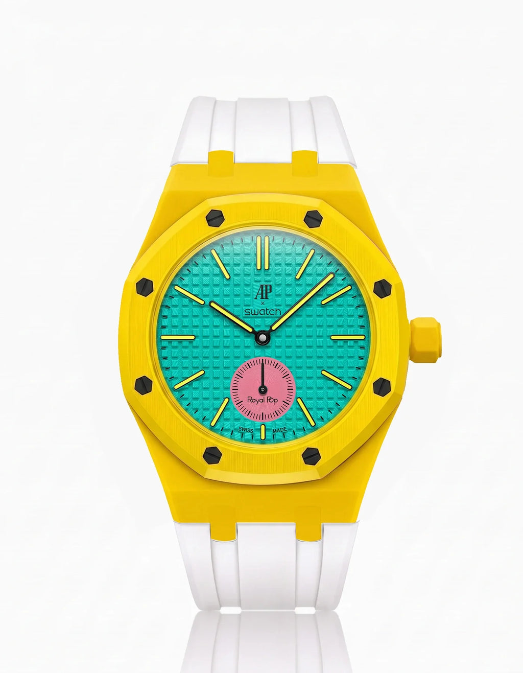 Rubber Strap & Case For AP x Swatch Royal Pop Otg Roz