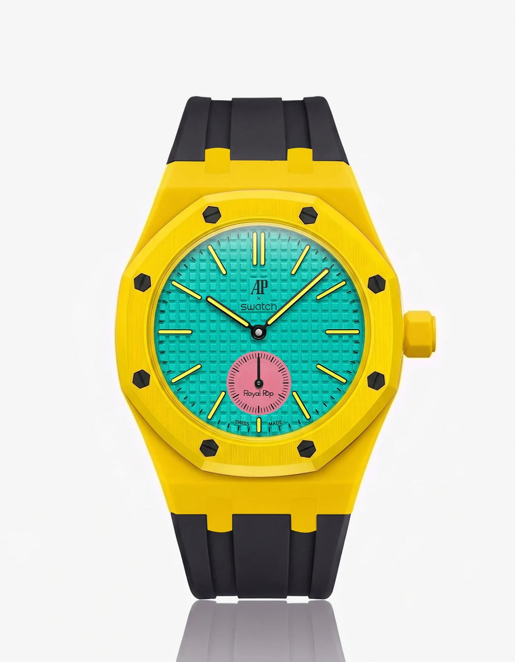 Rubber Strap & Case For AP x Swatch Royal Pop Otg Roz