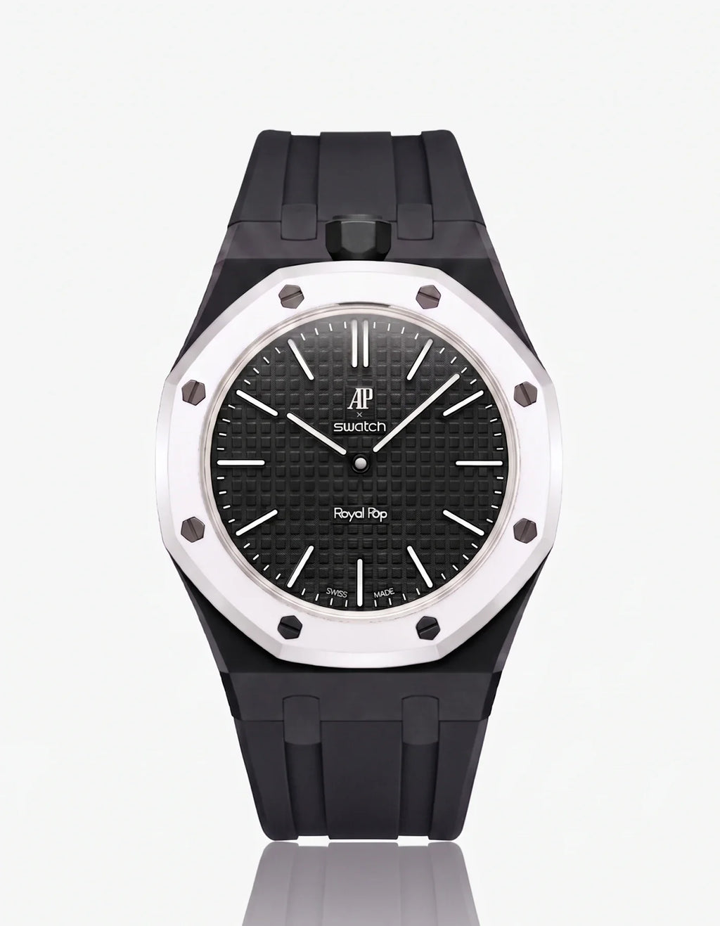 Rubber Strap & Case For AP x Swatch Royal Pop Ocho Negro