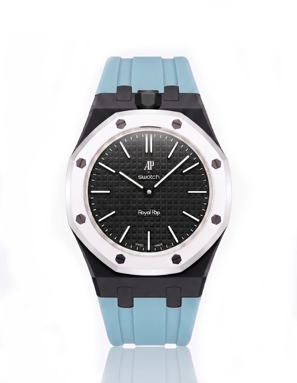 Rubber Strap & Case For AP x Swatch Royal Pop Ocho Negro