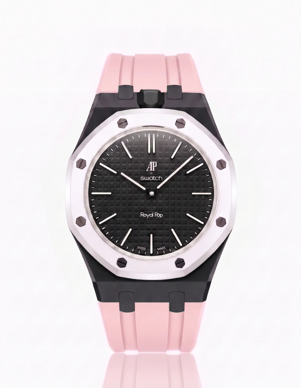 Rubber Strap & Case For AP x Swatch Royal Pop Ocho Negro