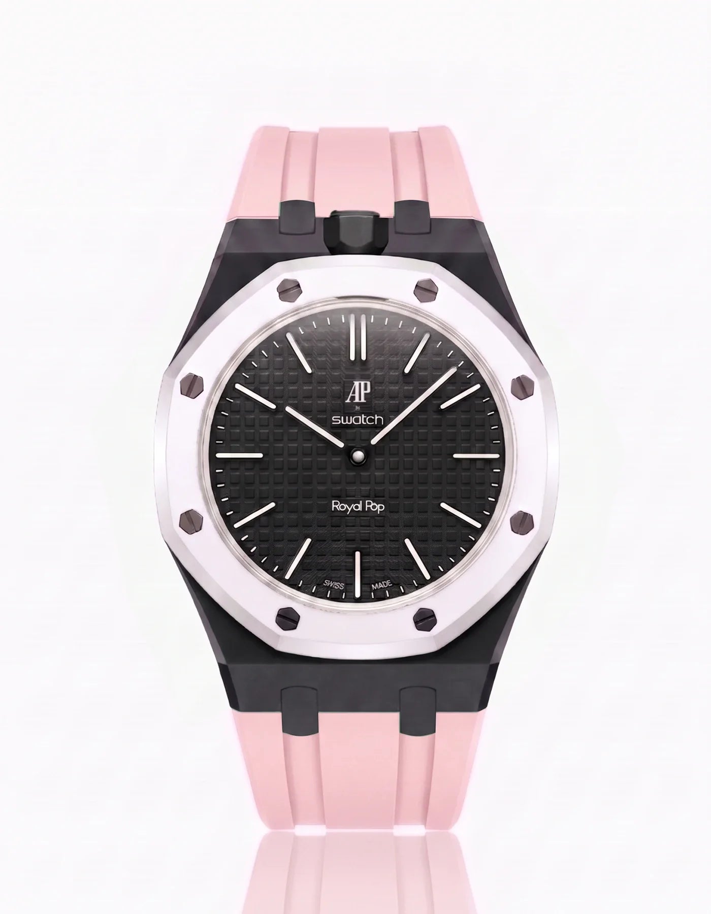 Rubber Strap & Case For AP x Swatch Royal Pop Ocho Negro
