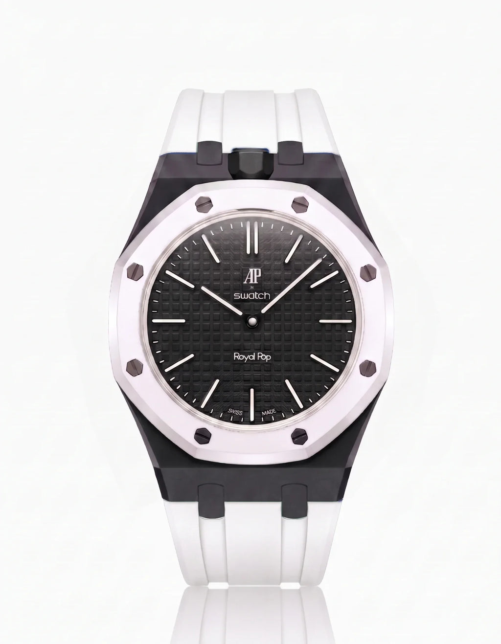Rubber Strap & Case For AP x Swatch Royal Pop Ocho Negro